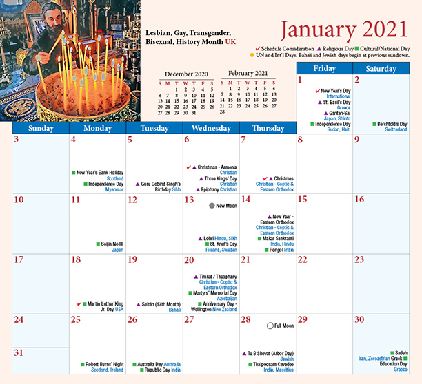 Coptic Calendar 2022 2022 Multicultural Desktop Calendar | Diversity Desktop Calendar |  Multifaith Desktop Calendar