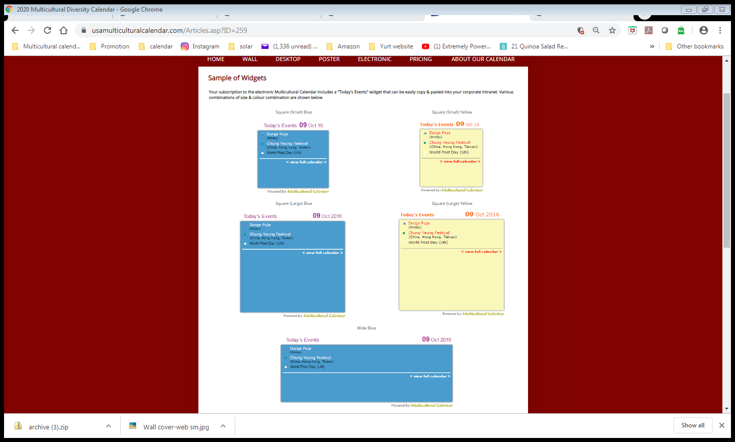 2024 Multicultural Diversity Calendar   Widgets 